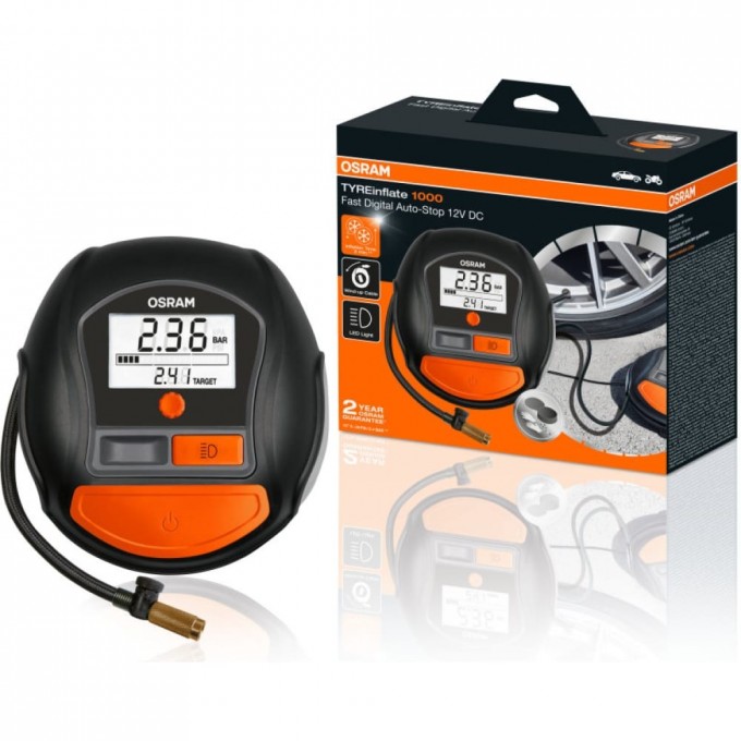 Компрессор с цифровым манометром OSRAM TYREinflate 1000 OTI1000 4052899620223